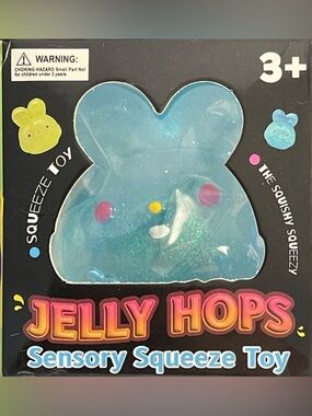 Jelly Hops Blue Bunny Sensory Squeeze Toy